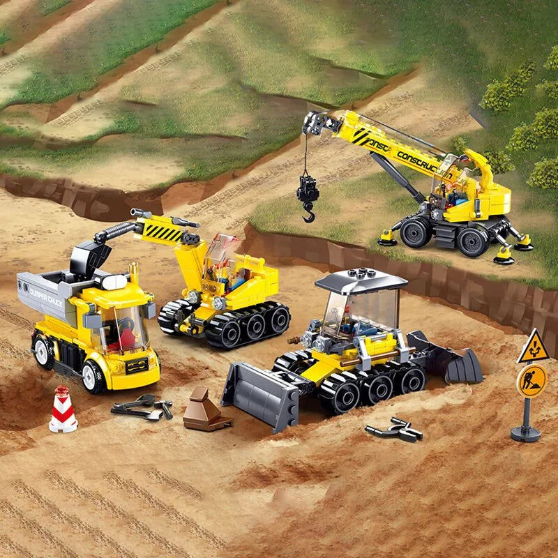 6 Carros de Construção em 1 (142 pçs)